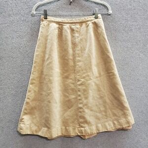 Pendleton Women Skirt 12 Khaki‎ Beige 100% Virgin Wool A Line Midi Academia